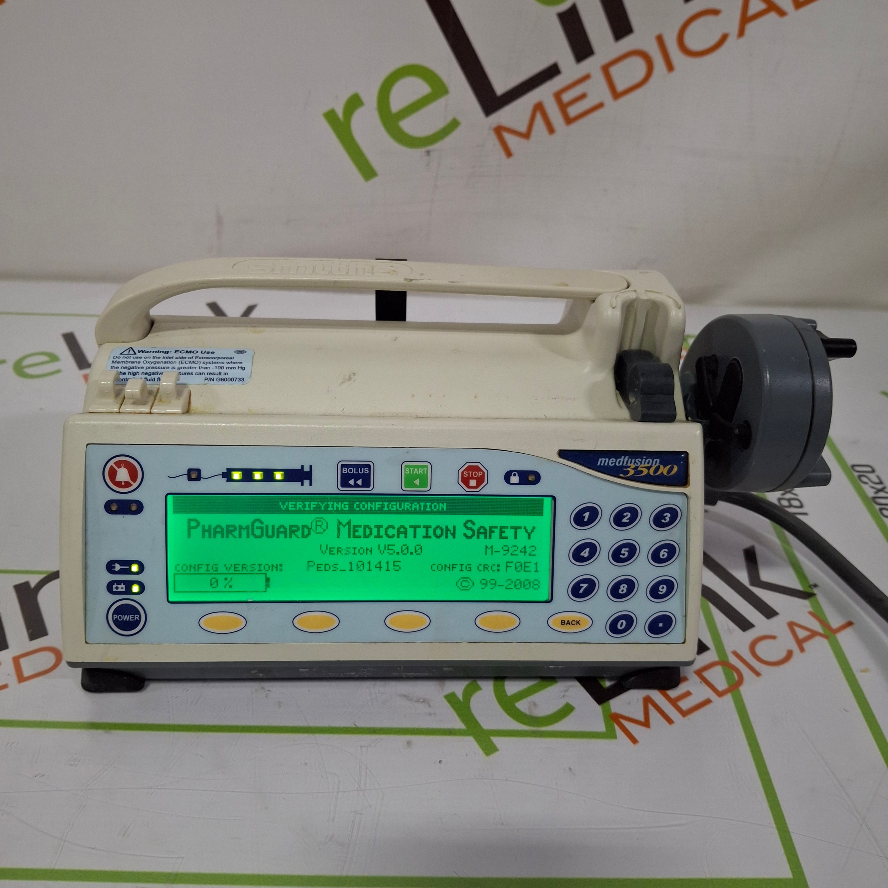 Smiths Medical Medfusion 3500 Version 5 Syringe Infusion Pump