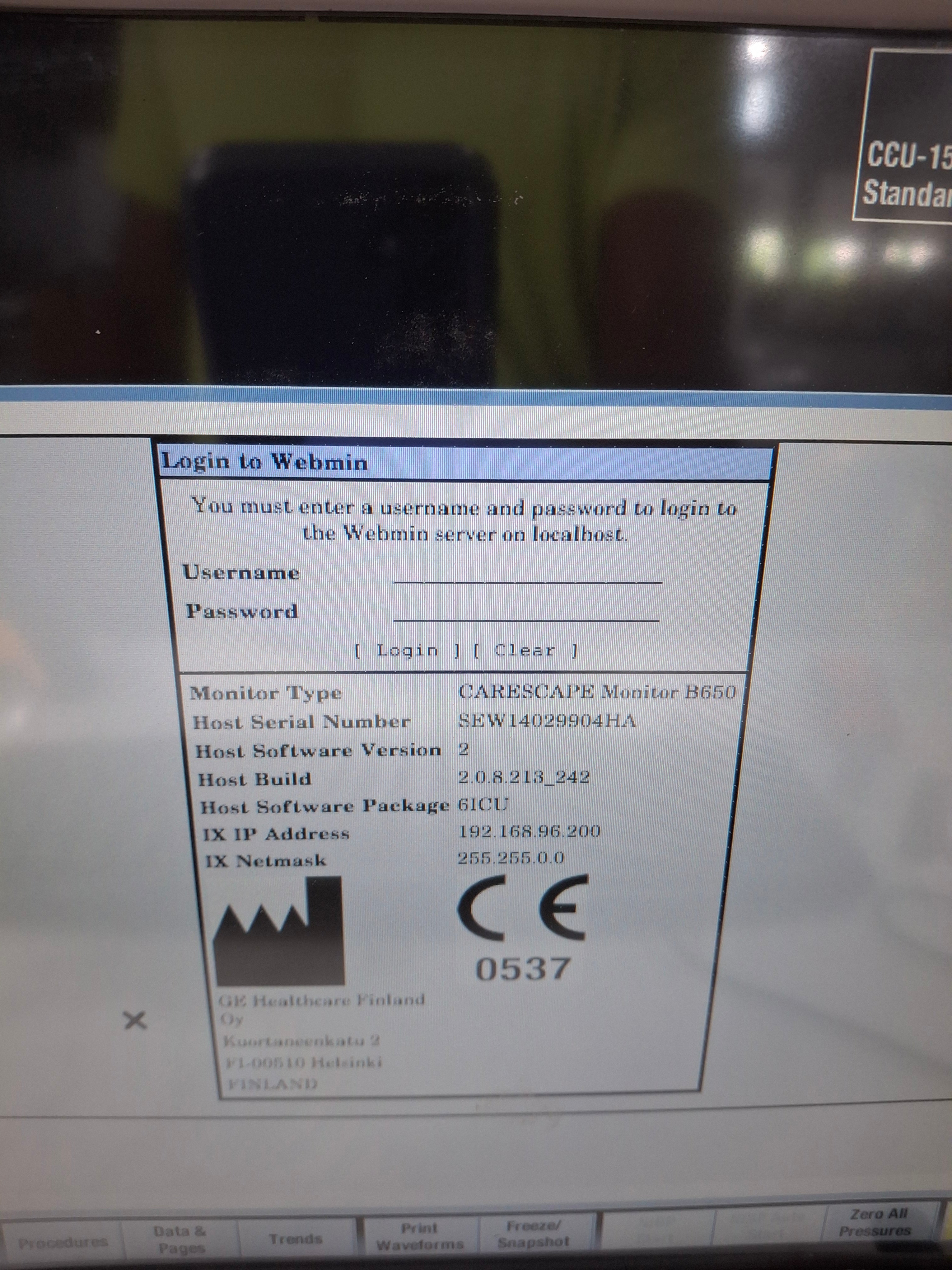 GE Healthcare Carescape B650 Patient Monitor
