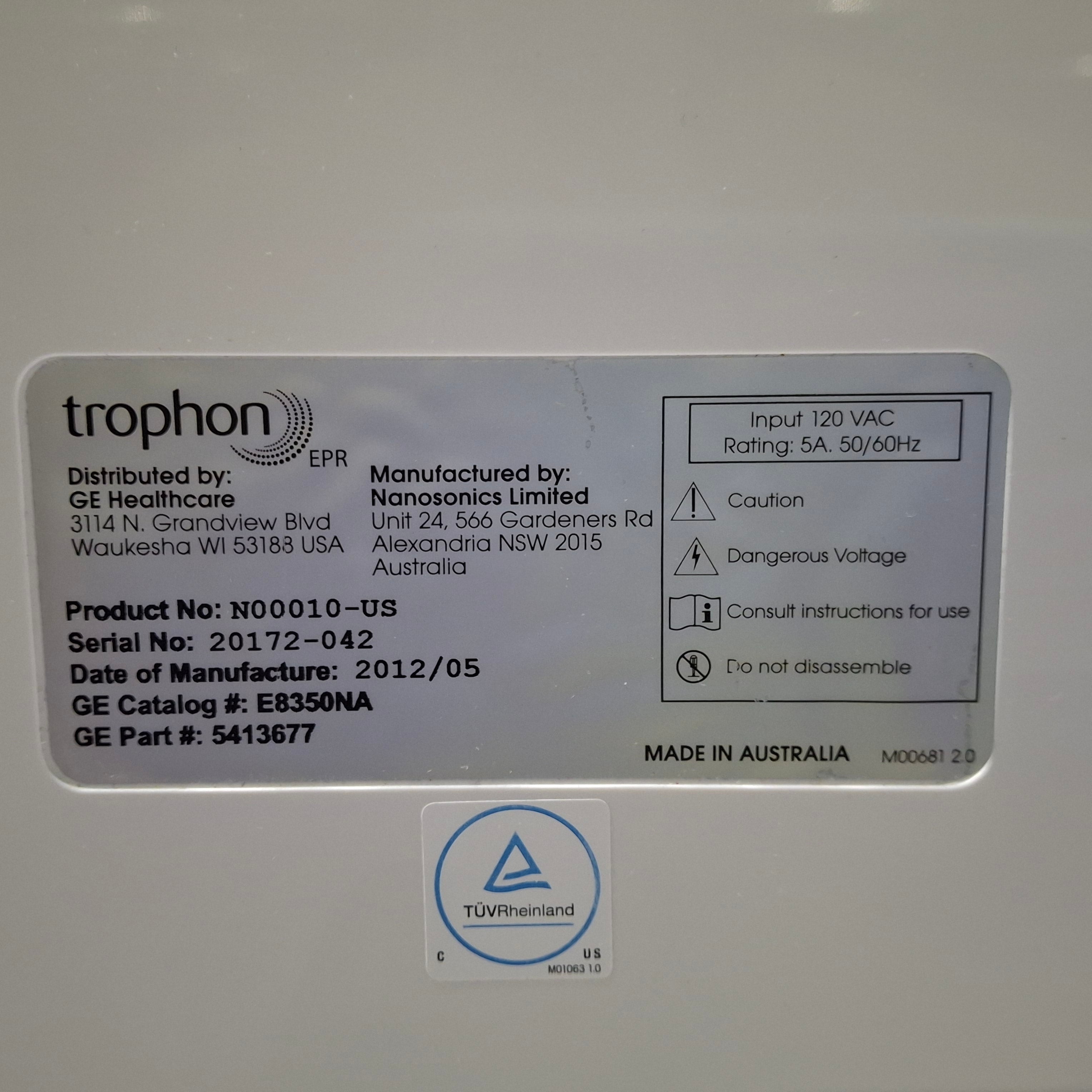 NanoSonics Trophon EPR High Level Disinfection