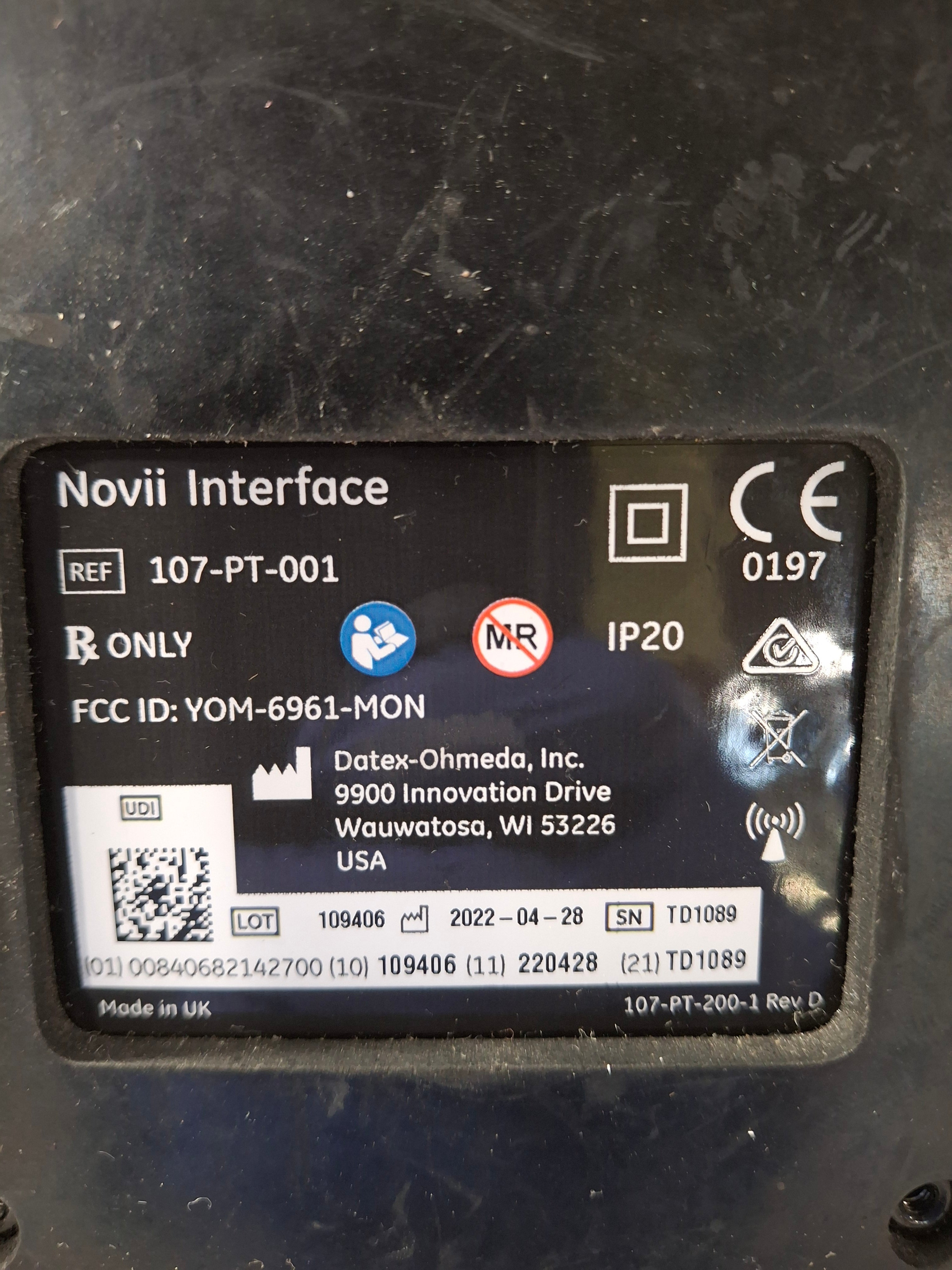 Monica Healthcare Limited 107-PT-001 Fetal Monitor