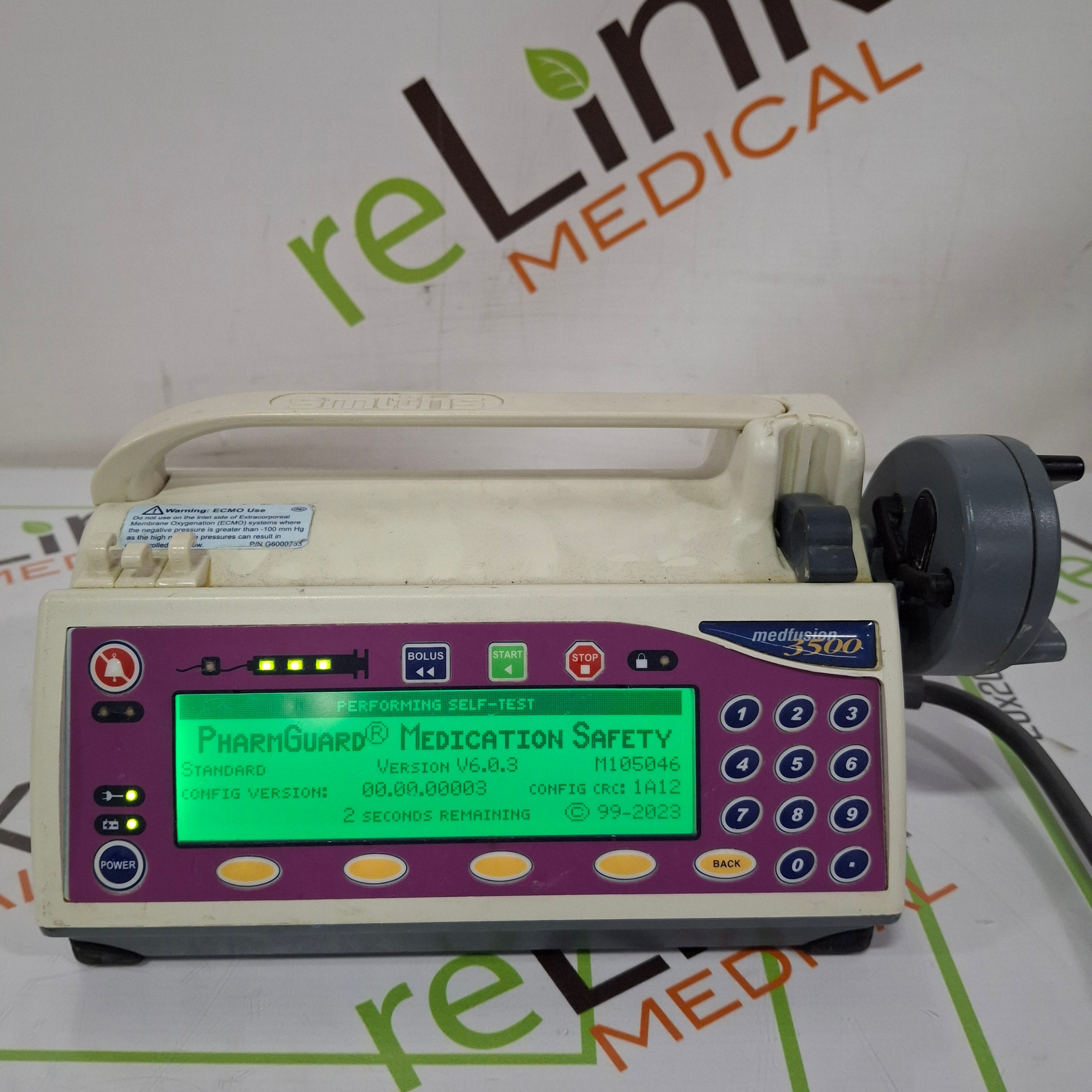 Smiths Medical Medfusion 3500 Version 6 Syringe Infusion Pump