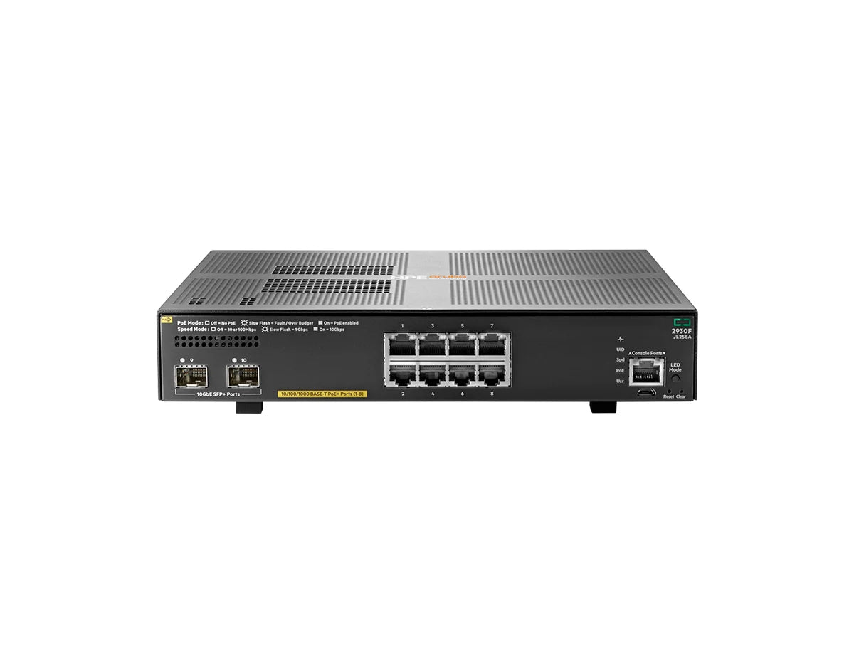 HPE Aruba Networking JL258A 2930F 8G PoE+ 2SFP+ Switch