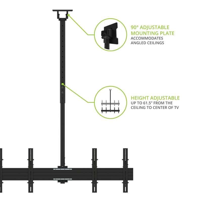 Kanto Back-to-Back Quad Screen TV Ceiling Mount for Four 40" to 45" TVs