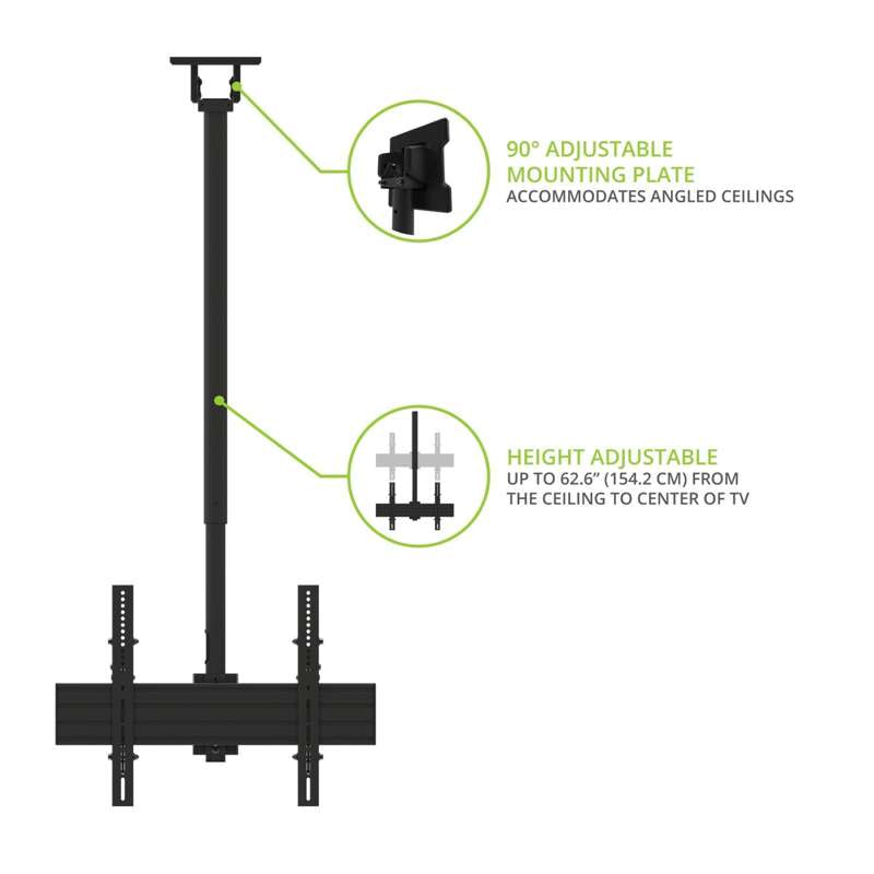 Kanto Back-to-Back Dual Screen TV Ceiling Mount for 40" to 80" TVs
