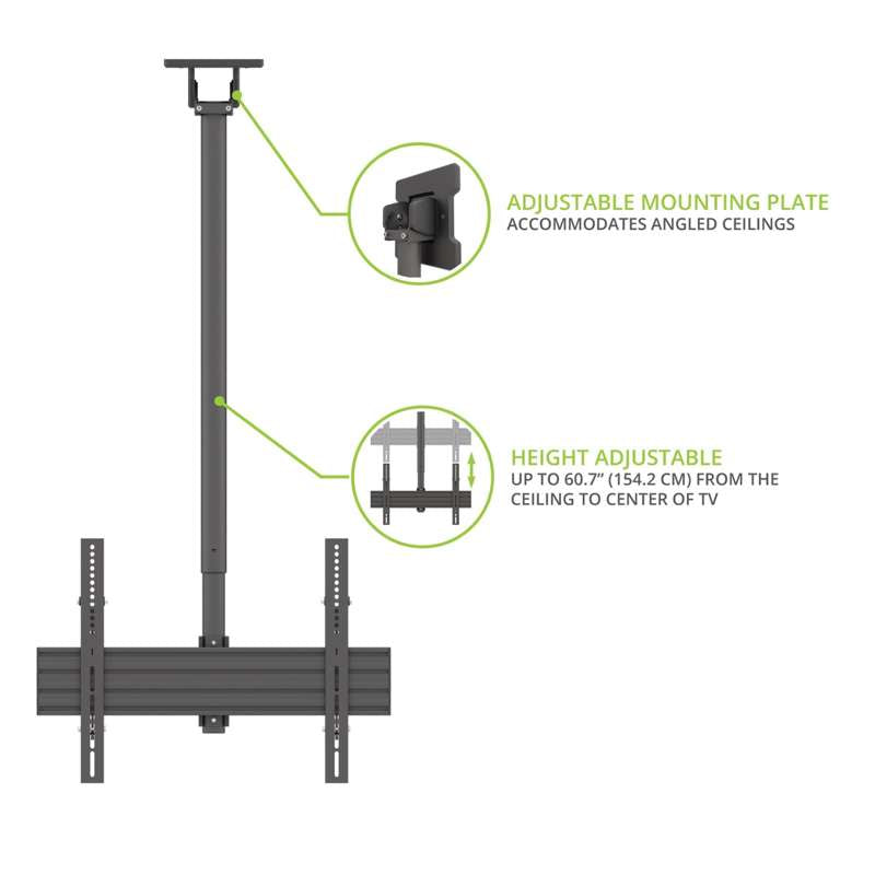Kanto Outdoor Ceiling TV Mount for 37-inch to 70-inch TVs, Galvanized