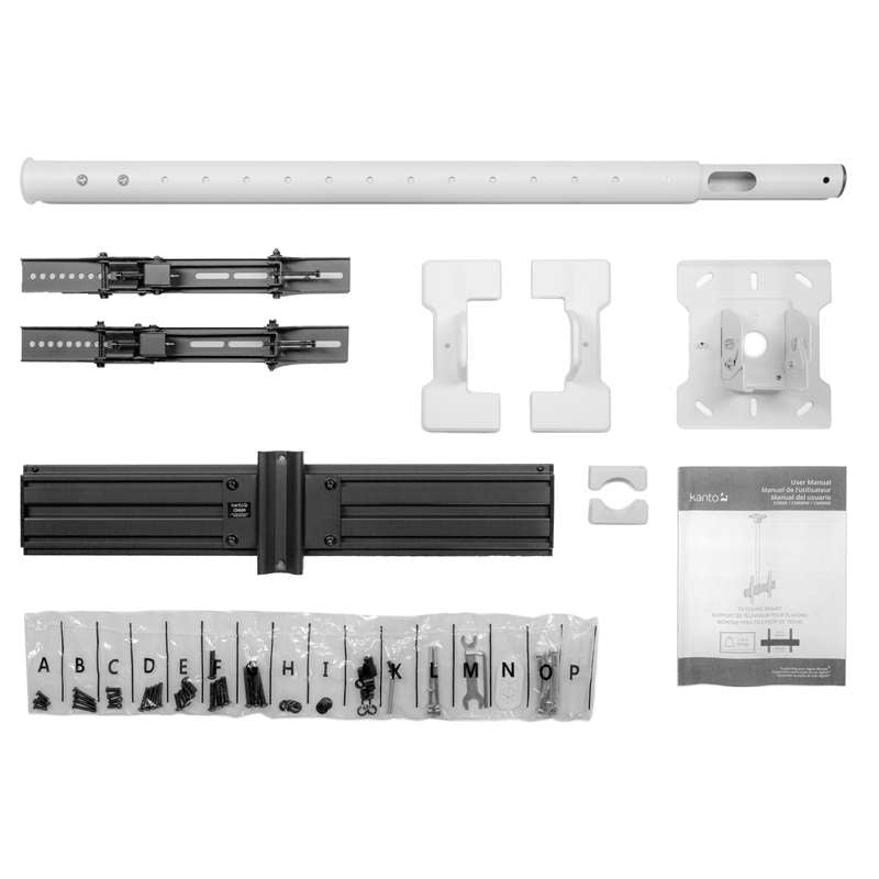 Kanto Ceiling TV Mount for 37-inch to 70-inch TVs, White