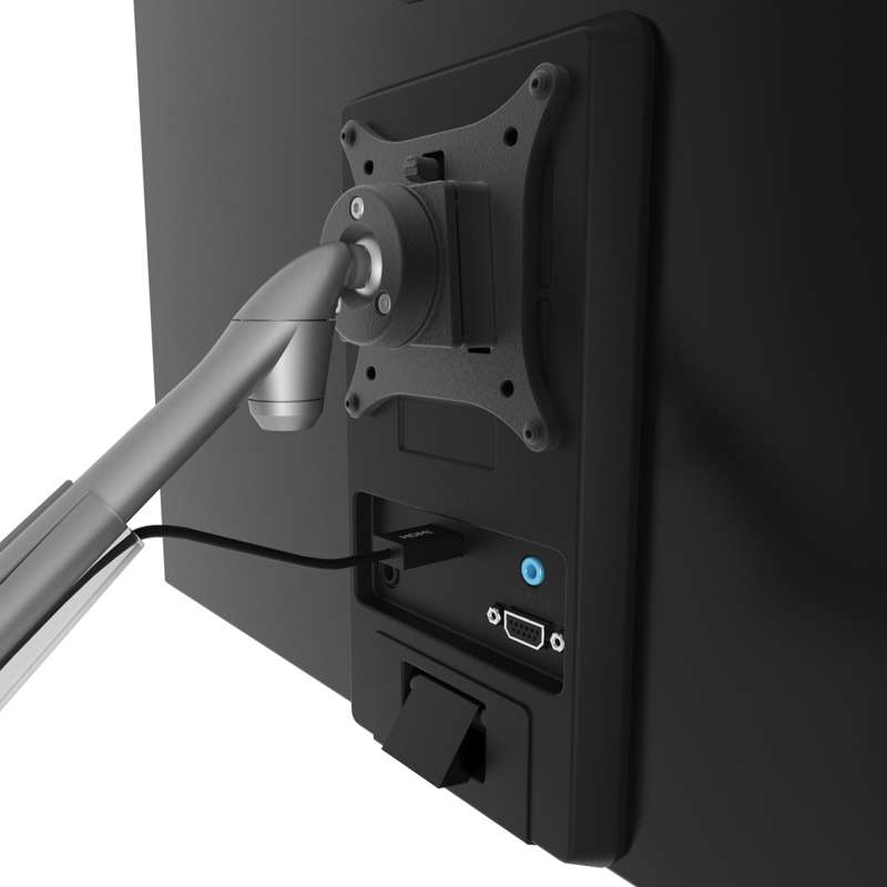 Kanto Single-Monitor Gas Shock Desktop Mount for 17-inch to 32-inch Displays - Silver