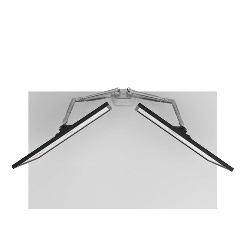 Kanto Dual-Monitor Gas Shock Desktop Mount for 17-inch to 32-inch Displays - Silver