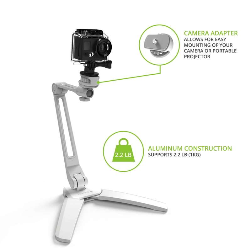 Kanto Universal Phone and Tablet Stand with Mounting Bracket / Folding Legs - White