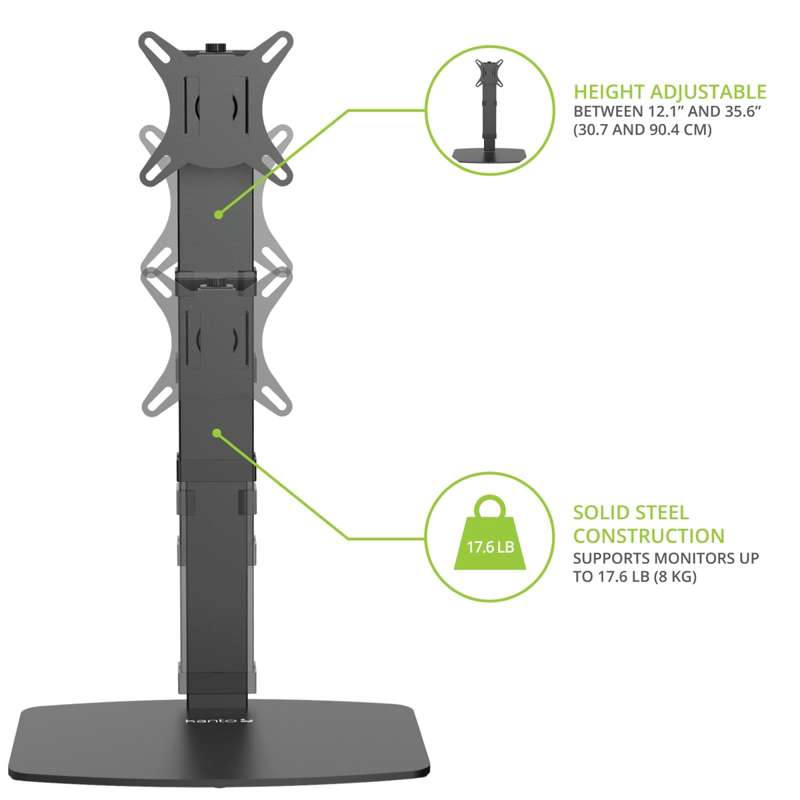 Kanto Universal Height Adjustable Desktop Monitor Stand for 17-inch to 32-inch Monitors