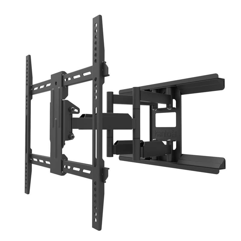 Kanto Full-Motion Metal Stud TV Mount with SNAPTOGGLE Heavy-Duty Toggle Bolts for 34" to 65" TVs - Black