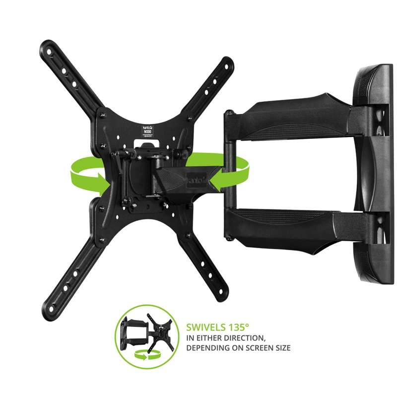 Kanto Full Motion Mount for 26-inch to 55-inch TVs - Black