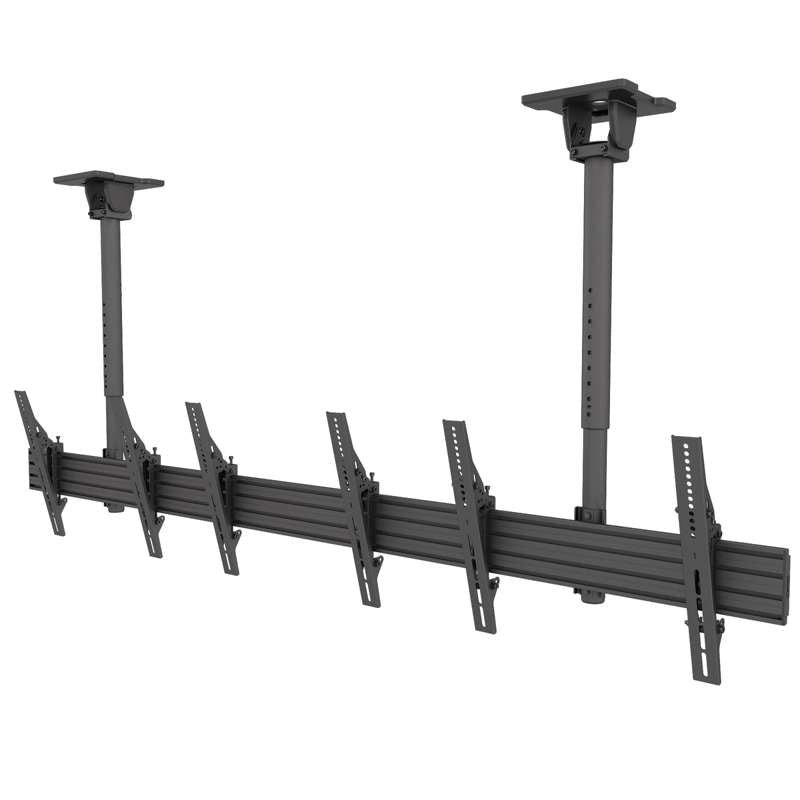 Kanto Menu Board Ceiling Mount System with Tilting Arms for 40-Inch to 60-Inch TVs (3 wide, 1 high, 1 sided)