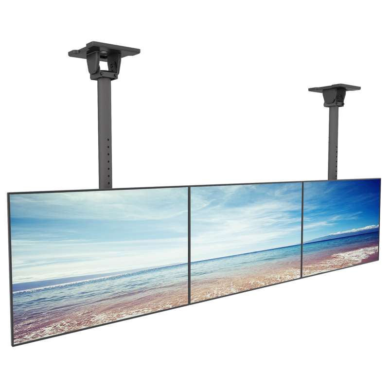 Kanto Menu Board Ceiling Mount System with Tilting Arms for 40-Inch to 60-Inch TVs (3 wide, 1 high, 1 sided)