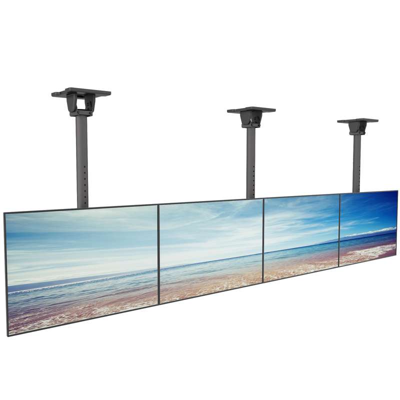 Kanto Menu Board Ceiling Mount System with Tilting Arms for 40-Inch to 60-Inch TVs (4 wide, 1 high, 1 sided)