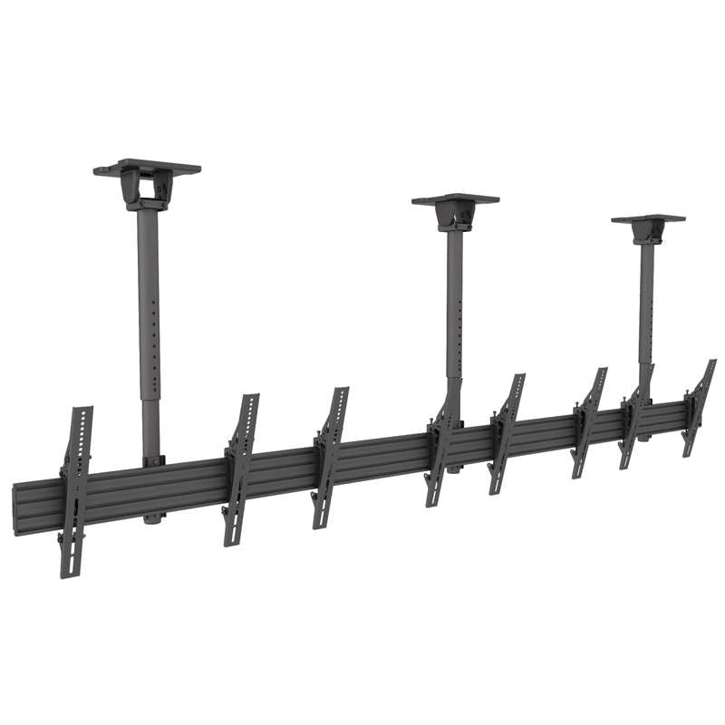 Kanto Menu Board Ceiling Mount System with Tilting Arms for 40-Inch to 60-Inch TVs (4 wide, 1 high, 1 sided)