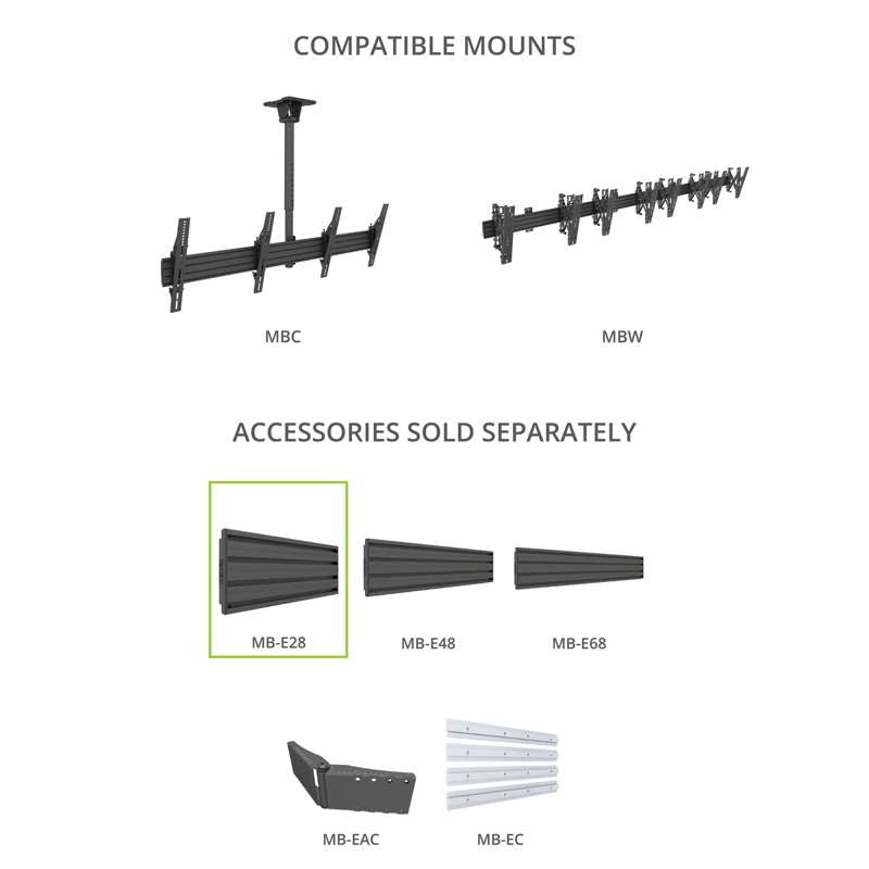 Kanto Extrusion for MBC and MBW Menu Boards, 28 cm