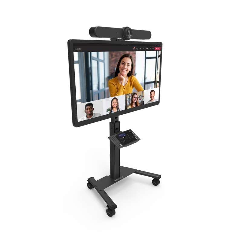 Kanto Rolling TV Stand with Keyboard Tray for 37-inch to 77-inch TVs - Compatible with Logitech Tap and Rally Bar Conferencing Device