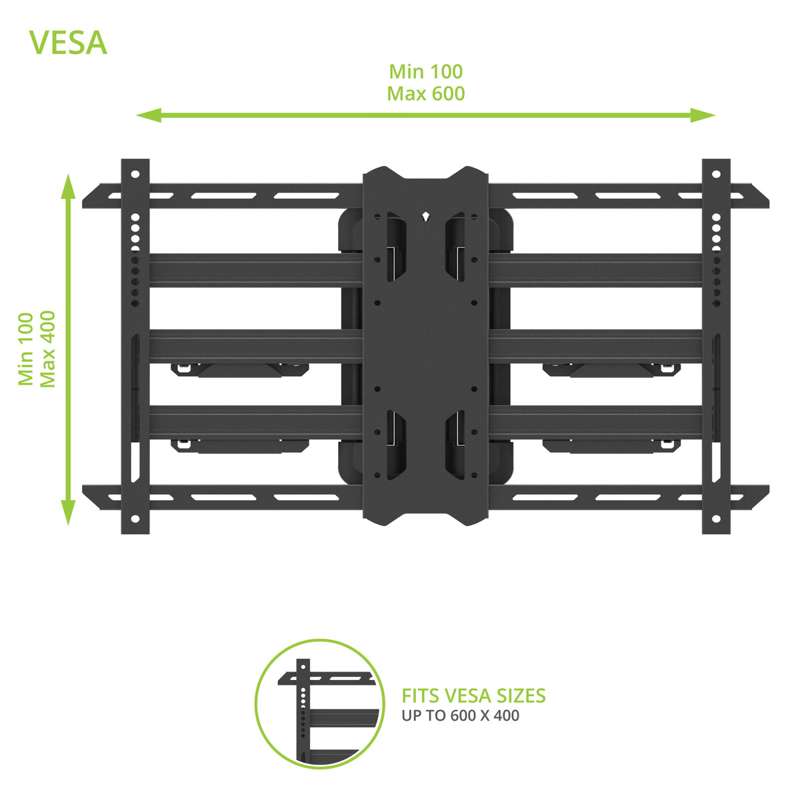 Kanto Full Motion Corner TV Mount for 37-inch to 70-inch TVs - Black