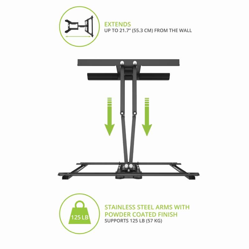 Kanto Outdoor Full Motion TV Wall Mount for 37-inch to 75-inch TVs - Galvanized