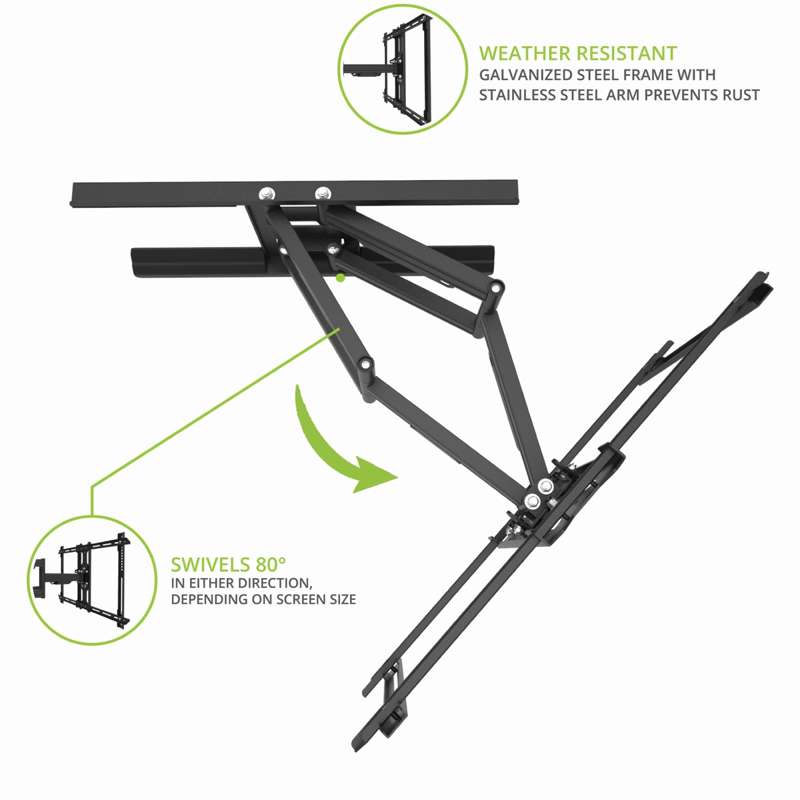 Kanto Outdoor Full Motion TV Wall Mount for 37-inch to 75-inch TVs - Galvanized
