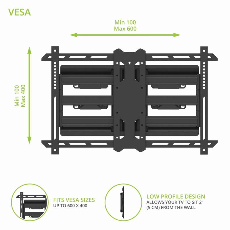 Kanto Outdoor Full Motion TV Wall Mount for 37-inch to 75-inch TVs - Galvanized