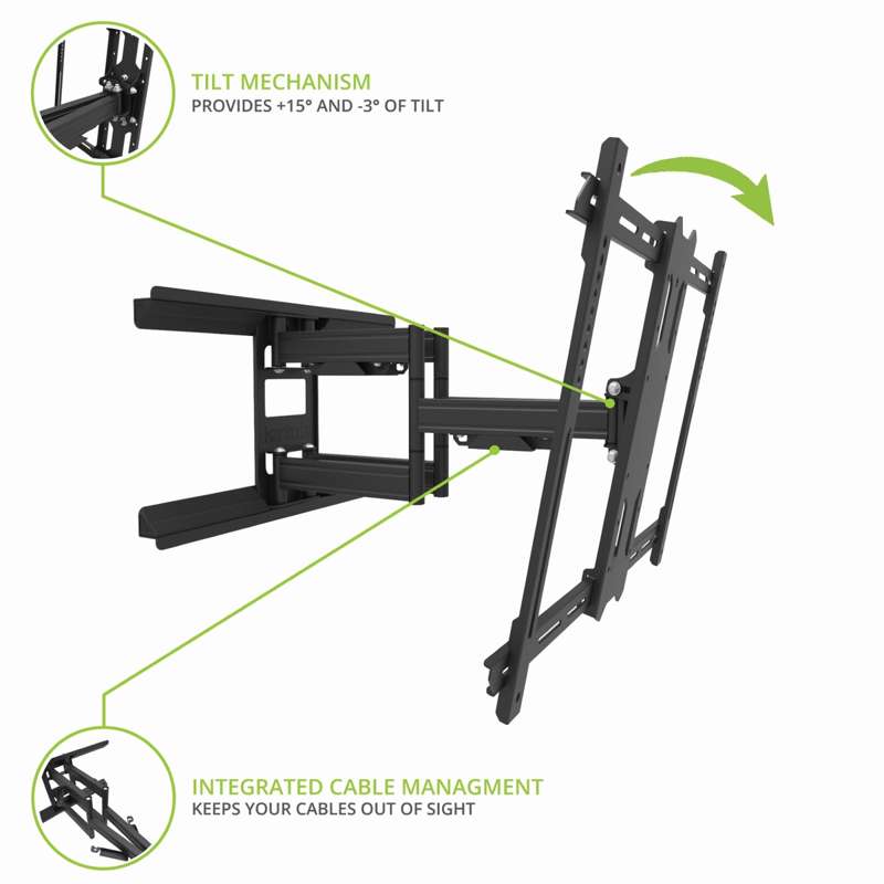 Kanto Outdoor Full Motion TV Wall Mount for 37-inch to 75-inch TVs - Galvanized