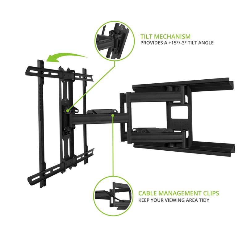 Kanto Full Motion TV Wall Mount for 37-inch to 75-inch TVs - Black