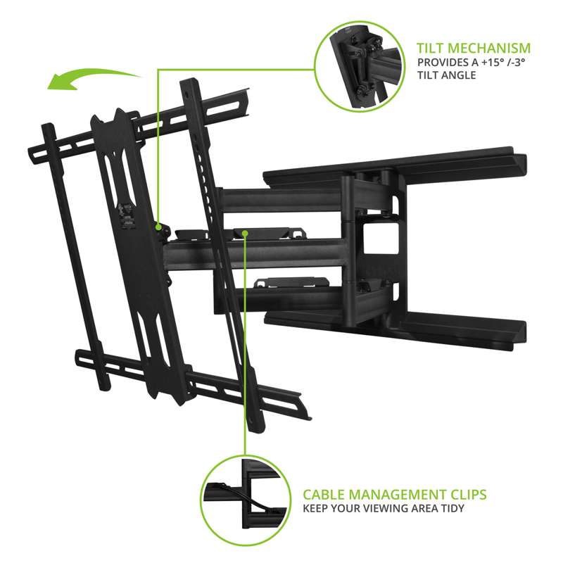 Kanto Full Motion Mount for 39-inch to 80-inch TVs - Black