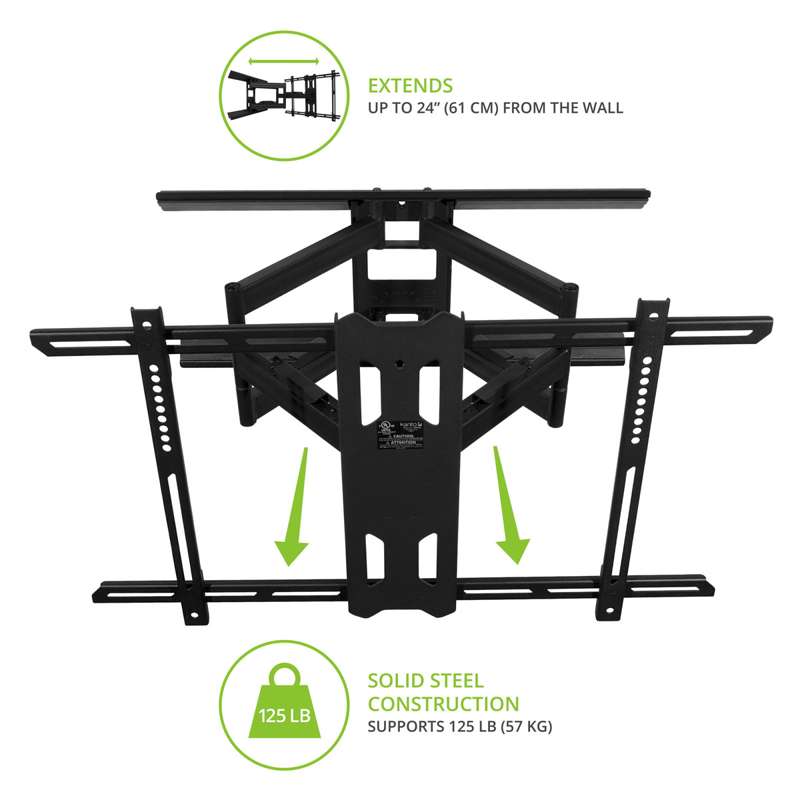 Kanto Full Motion Mount for 39-inch to 80-inch TVs - Black