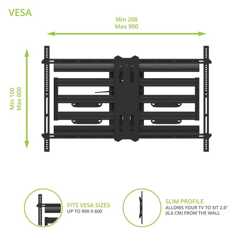 Kanto Pro Series Full Motion TV Wall Mount with Adjustable Offset for 55" - 120" TVs