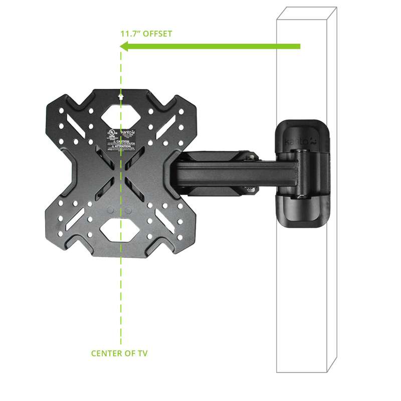 Kanto Full Motion TV Wall Mount for 26-inch to 60-inch TVs - Black