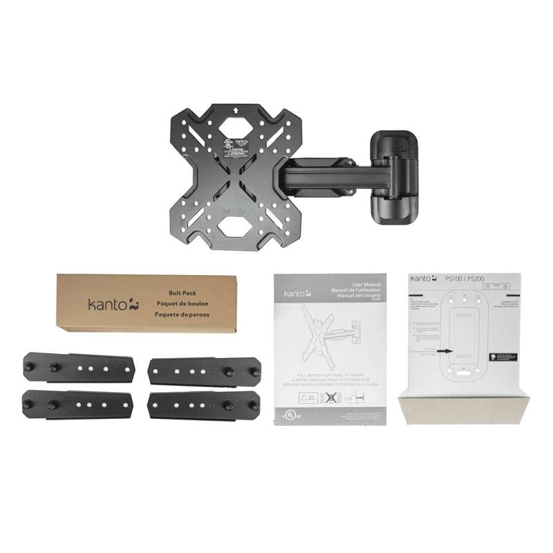 Kanto Full Motion TV Wall Mount for 26-inch to 60-inch TVs - Black