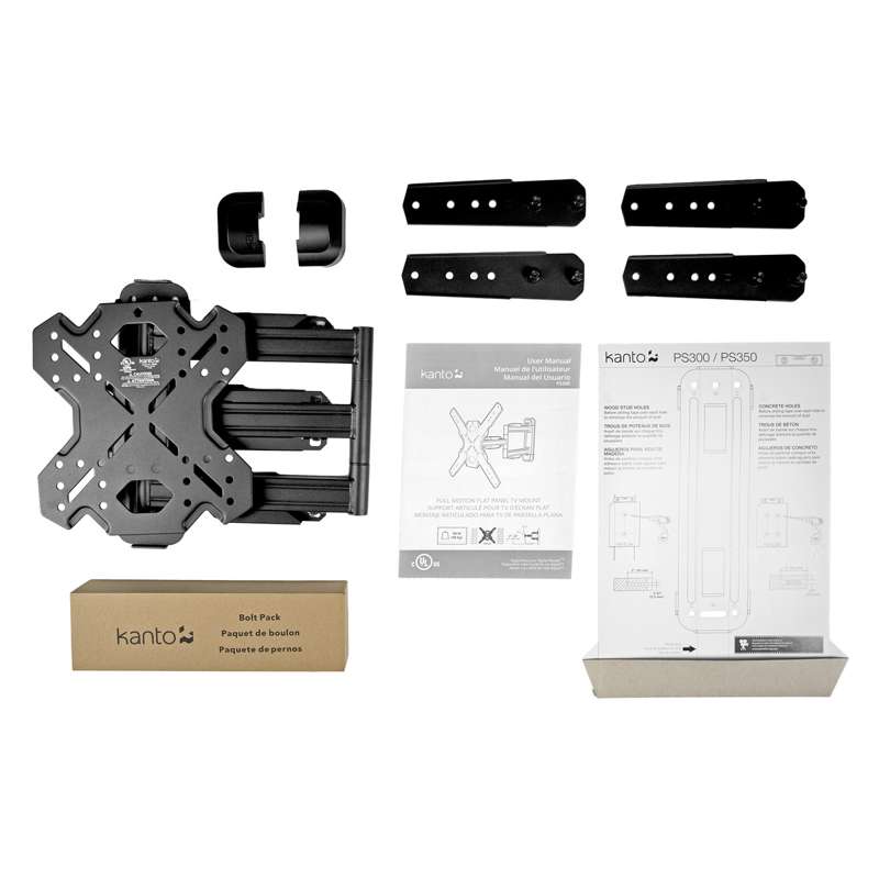 Kanto Full Motion TV Wall Mount for 26-inch to 60-inch TVs - Black