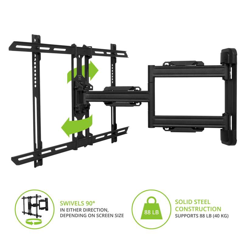 Kanto Full Motion TV Wall Mount for 37-inch to 60-inch TVs - Black