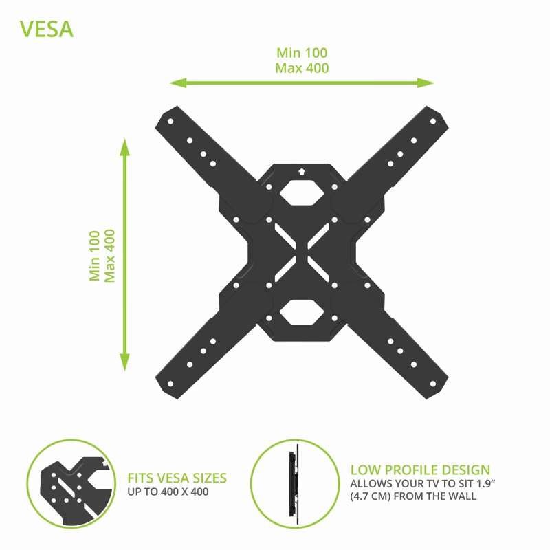 Kanto Outdoor Full Motion TV Wall Mount for 37-inch to 60-inch TVs -Galvanized