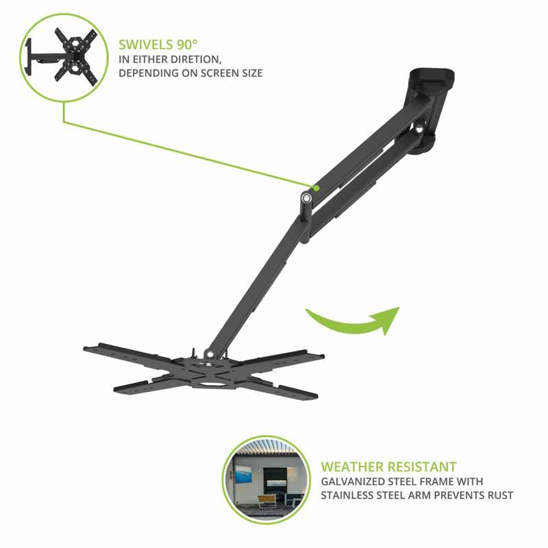 Kanto Outdoor Full Motion TV Wall Mount for 37-inch to 60-inch TVs -Galvanized