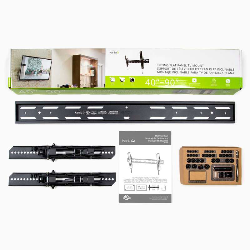 Kanto Tilting Low-Profile TV Mount for 40-inch to 90-inch TVs - Black