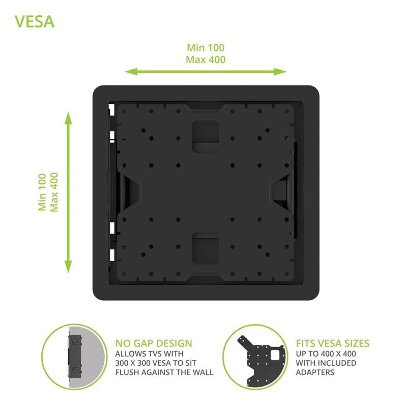 Kanto Pro Series Recessed In-wall Full Motion Articulating TV Mount for 35" - 65" TVs