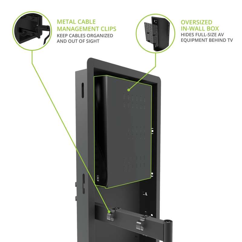 Kanto Pro Series Recessed In-wall Full Motion Articulating TV Mount for 65" - 90" TVs
