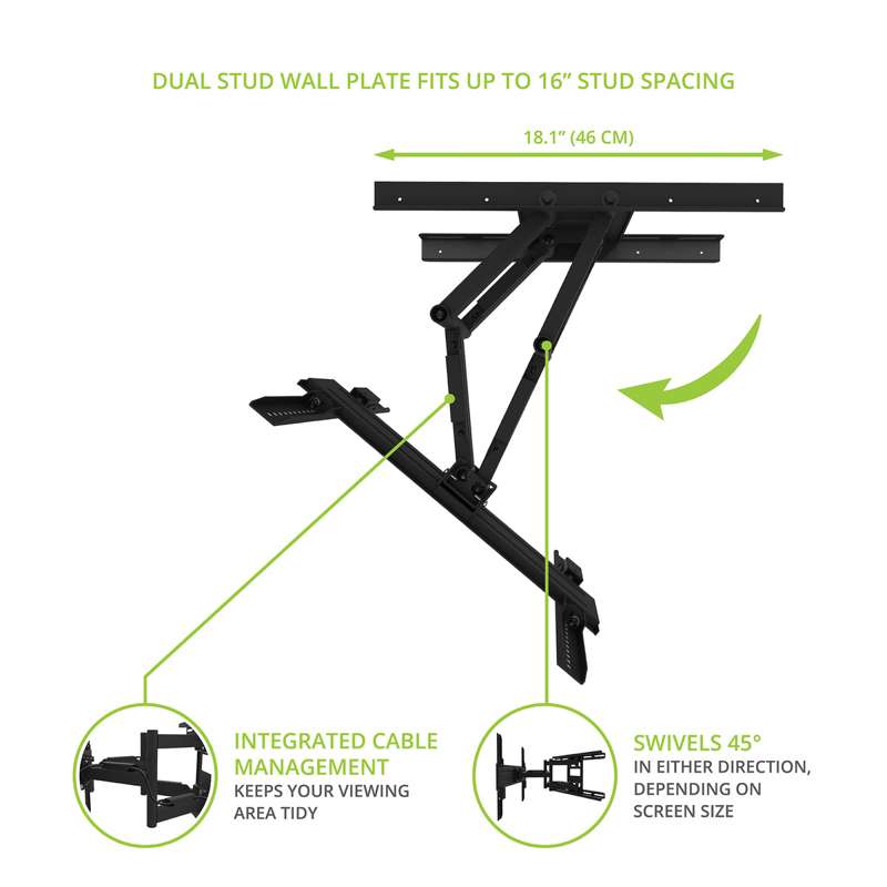 Kanto Full Motion Anti-Theft Security TV Mount for 37-inch to 65-inch TVs