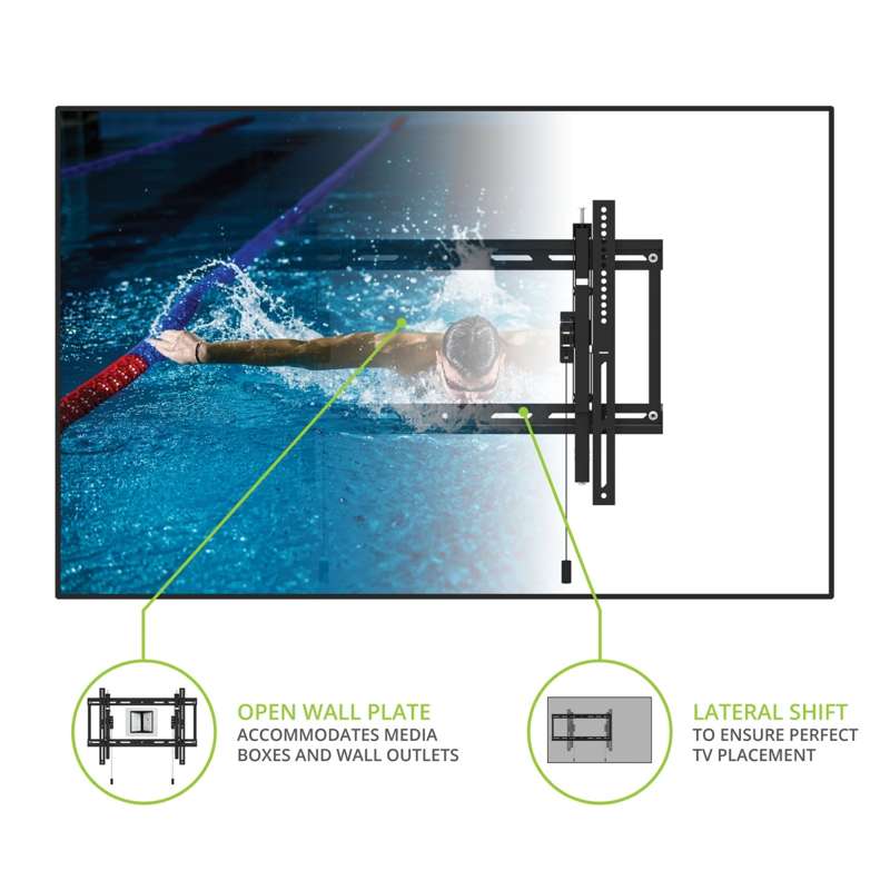 Kanto Extendable Tilting Outdoor Weatherproof Locking TV Wall Mount for 45" to 100" TVs