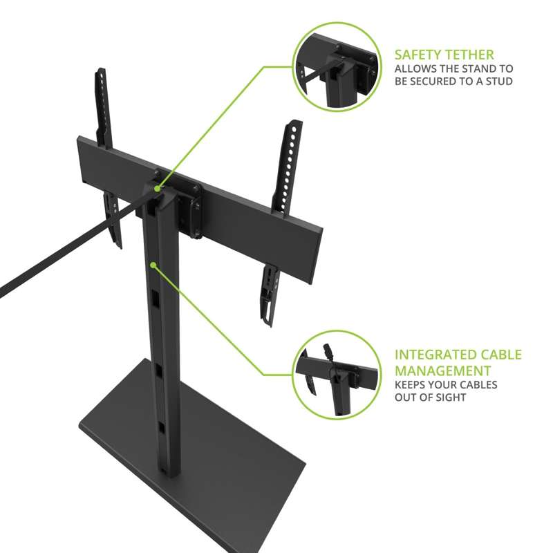 Kanto Height Adjustable and Swiveling Tabletop TV Stand for 40" - 90" TVs