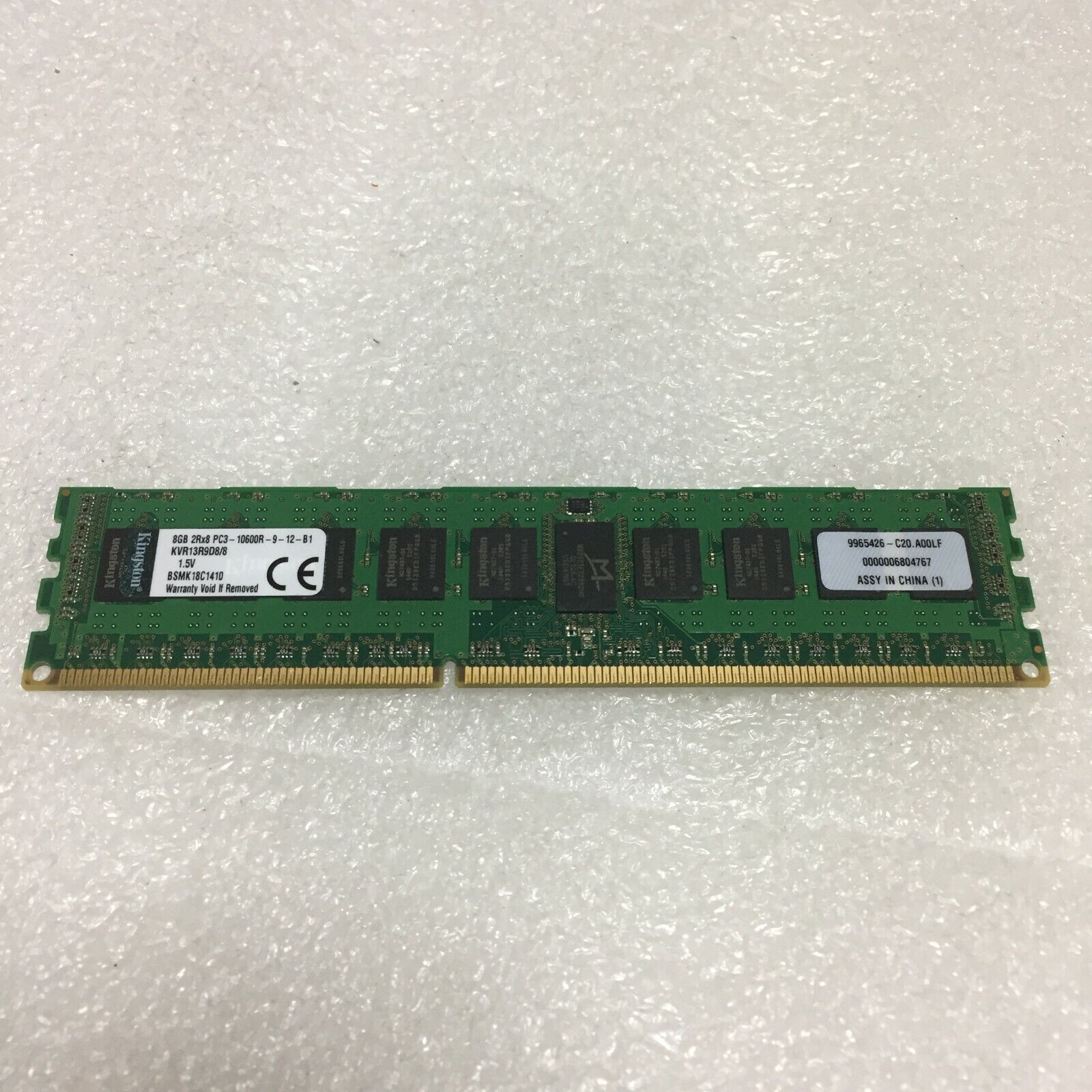 Kingston Technology Value RAM 8GB 1333MHz DDR3 PC3 10666 ECC CL9 DIMM DR x 8 with TS Desktop Memory KVR13R9D8/8