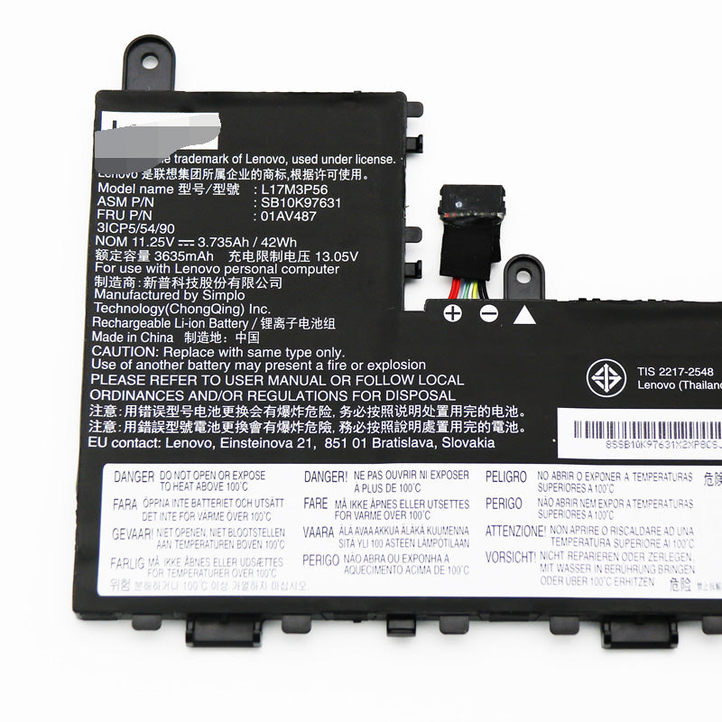 Lenovo L17L3P56 01AV487 5B10W13886 L17M3P56, SB10K97631 Battery