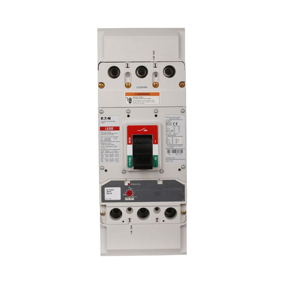 Eaton LGE3600FAG Series G 600A 3-Pole Molded Case Circuit Breaker for Industrial Power Distribution