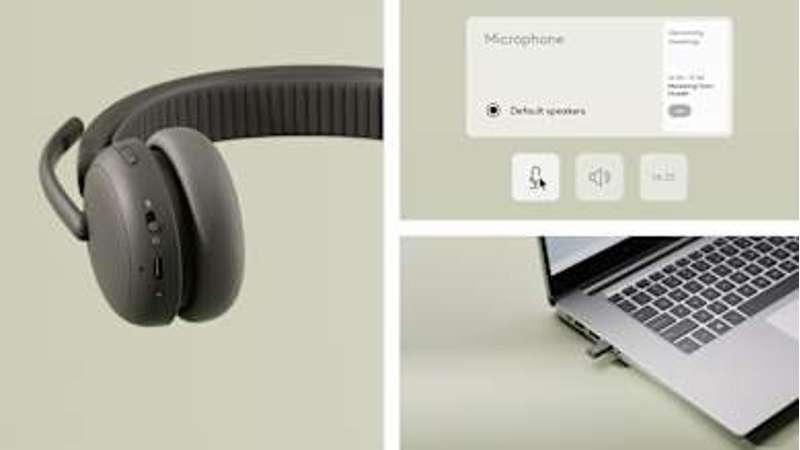 Logitech Zone Wireless 2 ES for Business Wireless Headset - Teams version w/receiver, Off-white