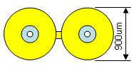62.5/125/900µm OM1 Duplex InfiniCor 300 Multimode Fiber, Riser Rated, White Color, Zipcord (per meter)