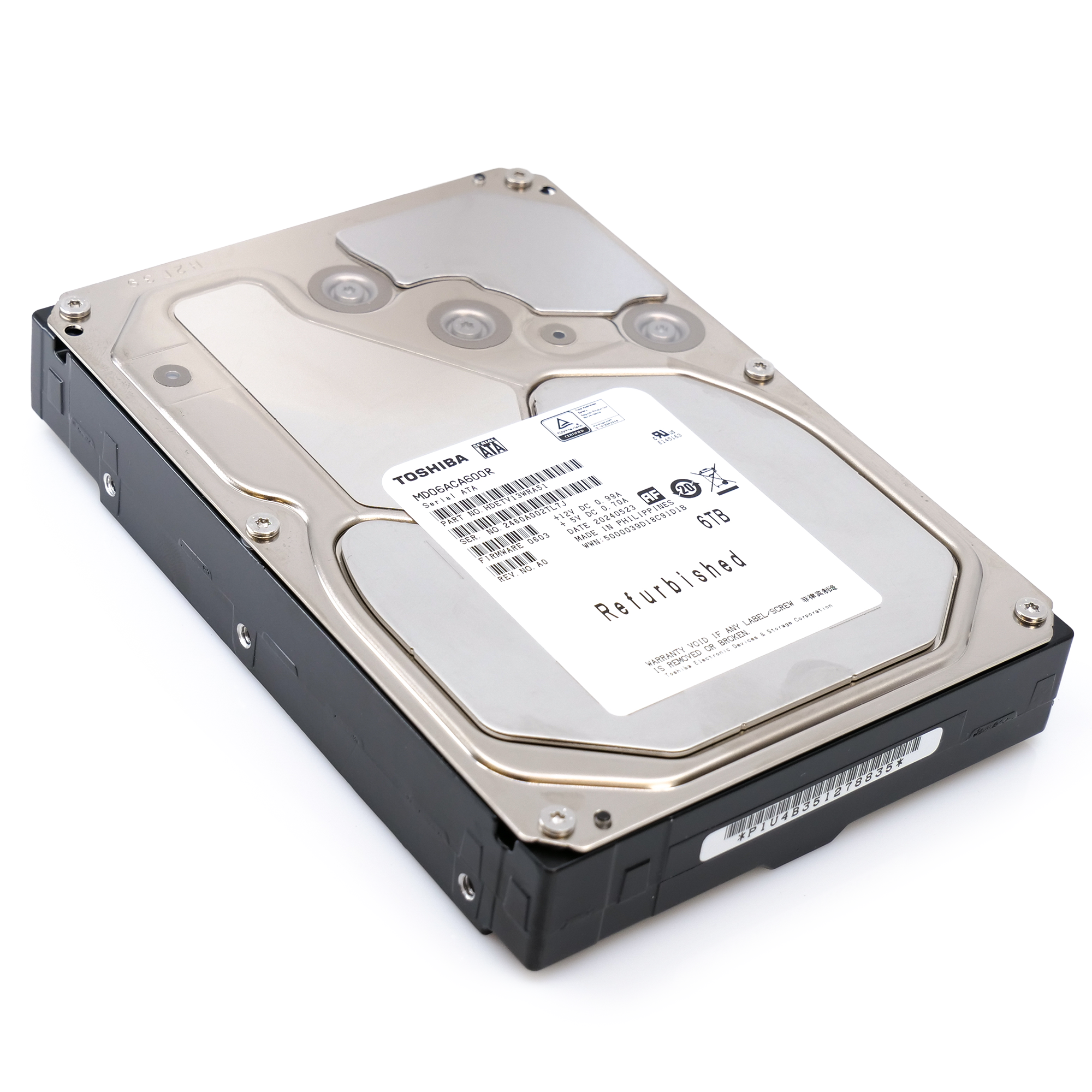 Toshiba MD06 MD06ACA600R 6TB 7.2K RPM SATA 6Gb/s Desktop 3.5in Recertified Hard Drive