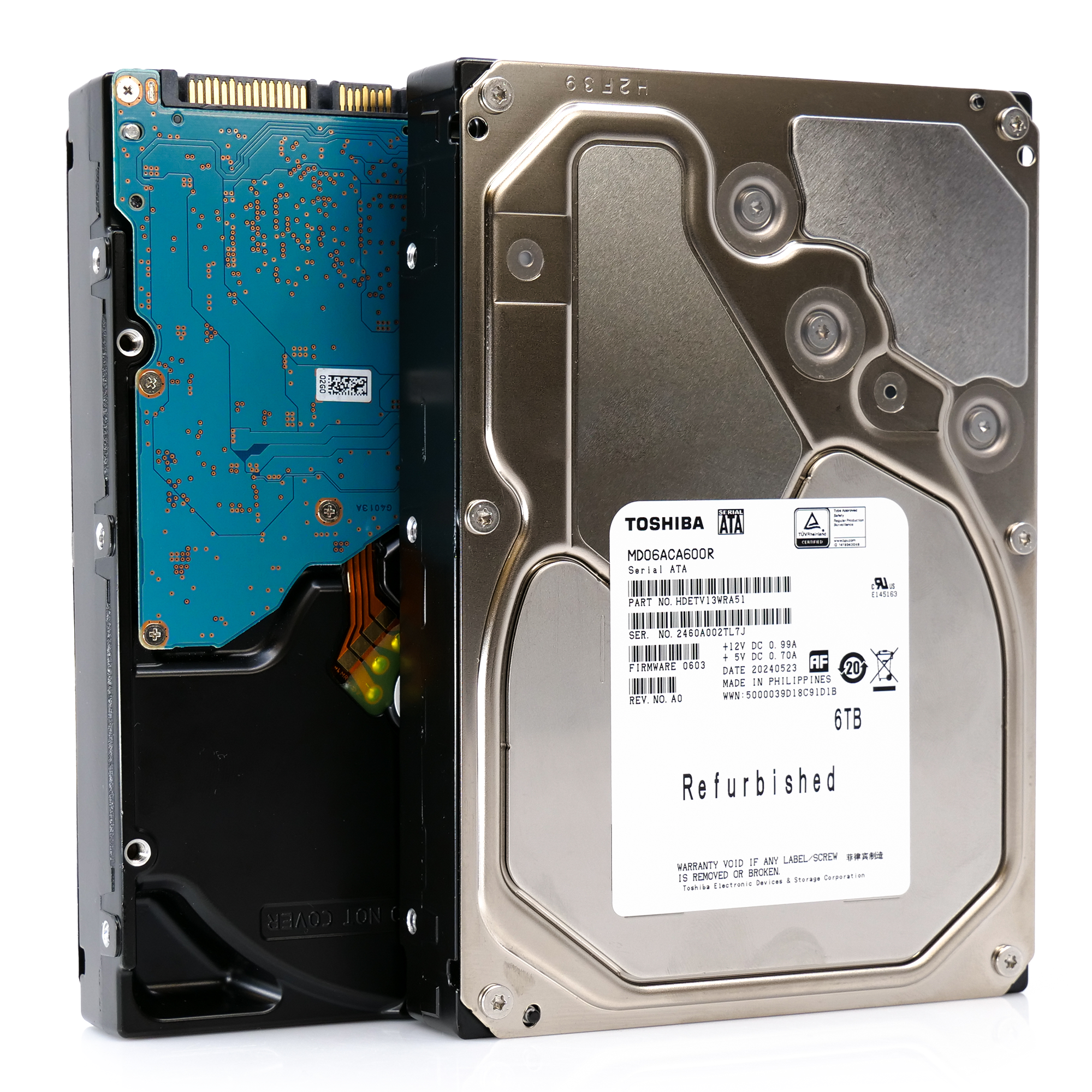 Toshiba MD06 MD06ACA600R 6TB 7.2K RPM SATA 6Gb/s Desktop 3.5in Recertified Hard Drive